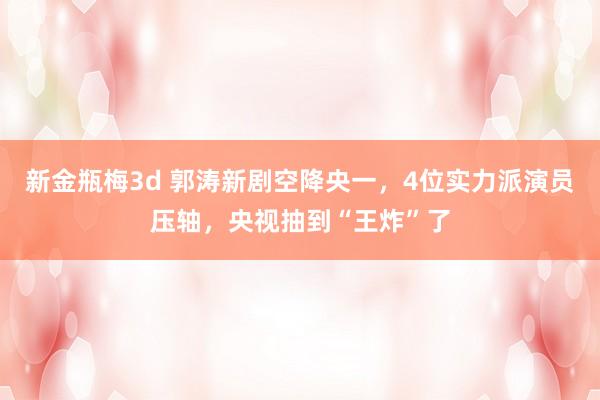 新金瓶梅3d 郭涛新剧空降央一，4位实力派演员压轴，央视抽到“王炸”了