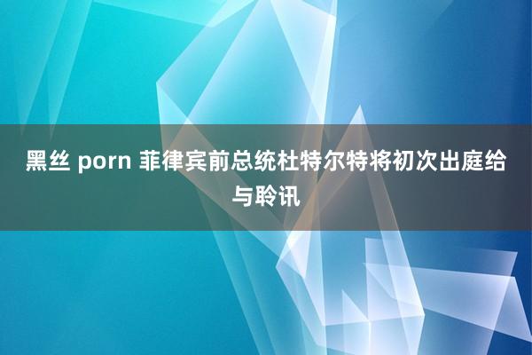 黑丝 porn 菲律宾前总统杜特尔特将初次出庭给与聆讯