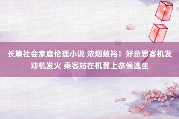 长篇社会家庭伦理小说 浓烟敷裕！好意思客机发动机发火 乘客站在机翼上恭候逃生
