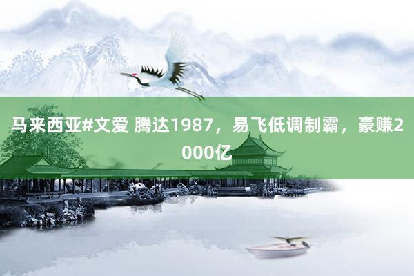 马来西亚#文爱 腾达1987，易飞低调制霸，豪赚2000亿