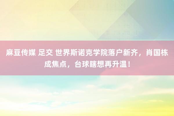 麻豆传媒 足交 世界斯诺克学院落户新齐，肖国栋成焦点，台球瞎想再升温！