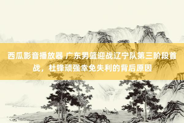 西瓜影音播放器 广东男篮迎战辽宁队第三阶段首战，杜锋顽强幸免失利的背后原因