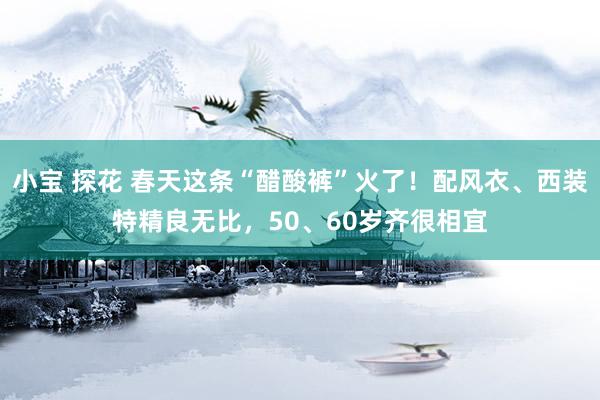 小宝 探花 春天这条“醋酸裤”火了！配风衣、西装特精良无比，50、60岁齐很相宜