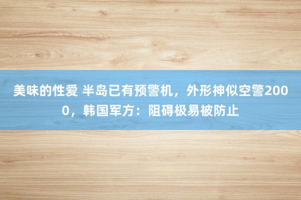 美味的性爱 半岛已有预警机，外形神似空警2000，韩国军方：阻碍极易被防止