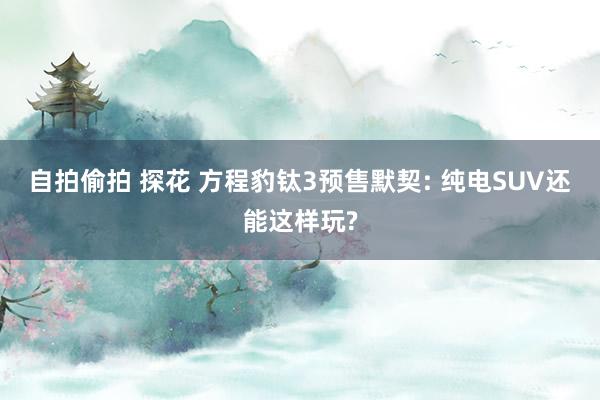 自拍偷拍 探花 方程豹钛3预售默契: 纯电SUV还能这样玩?