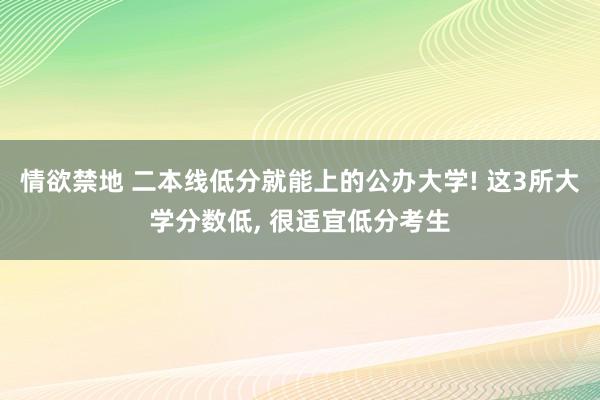 情欲禁地 二本线低分就能上的公办大学! 这3所大学分数低, 很适宜低分考生