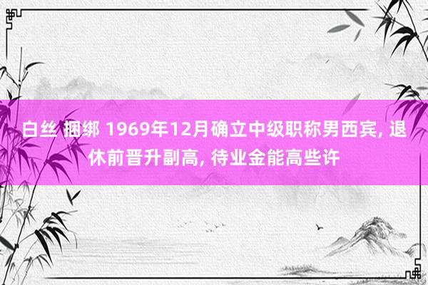 白丝 捆绑 1969年12月确立中级职称男西宾, 退休前晋升副高, 待业金能高些