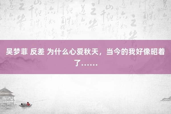 吴梦菲 反差 为什么心爱秋天，当今的我好像昭着了……