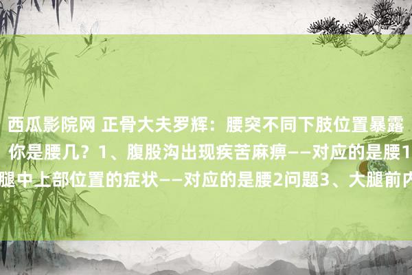 西瓜影院网 正骨大夫罗辉：腰突不同下肢位置暴露，对应的椎体也不相似，你是腰几？1