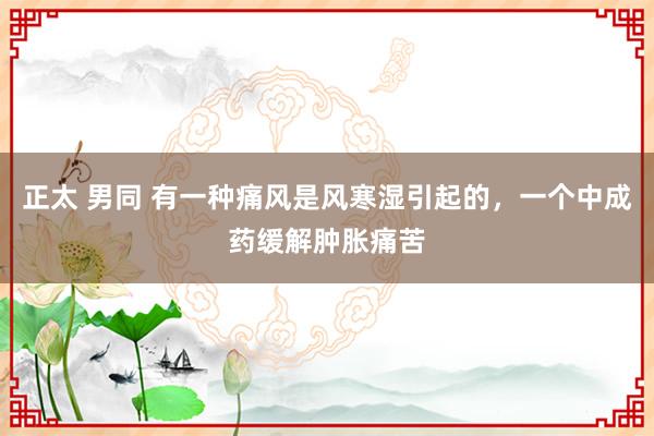 正太 男同 有一种痛风是风寒湿引起的，一个中成药缓解肿胀痛苦