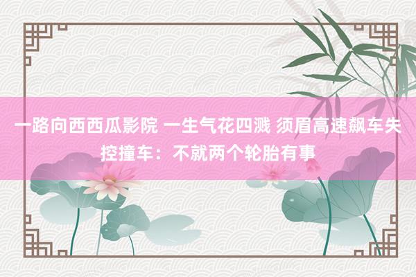 一路向西西瓜影院 一生气花四溅 须眉高速飙车失控撞车：不就两个轮胎有事